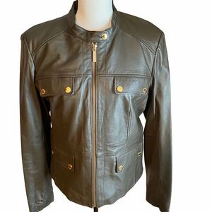 Michael Kors Sheepskin Jacket Size 14,Hunter Green